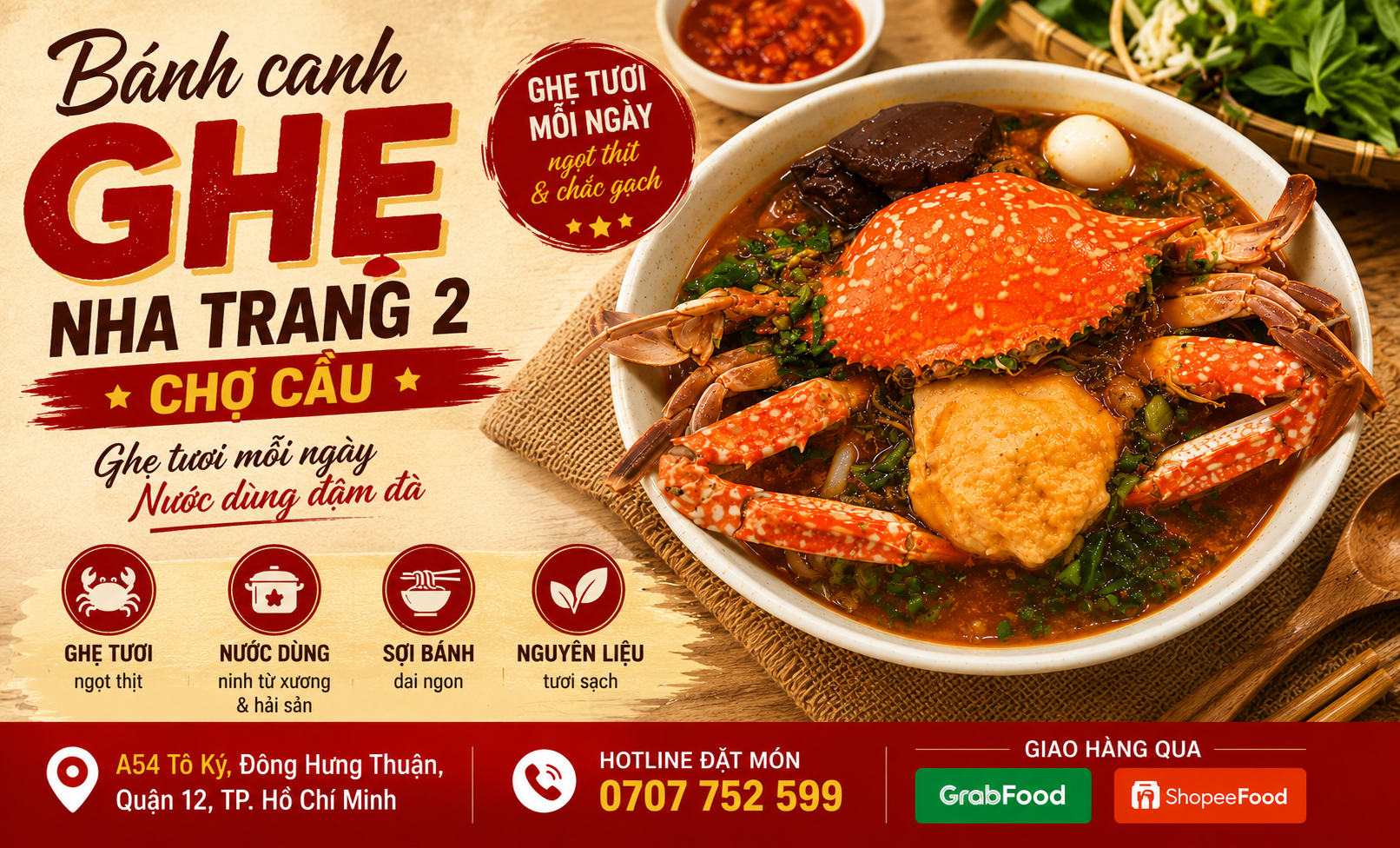 bánh canh ghẹ nha trang chợ cầu 