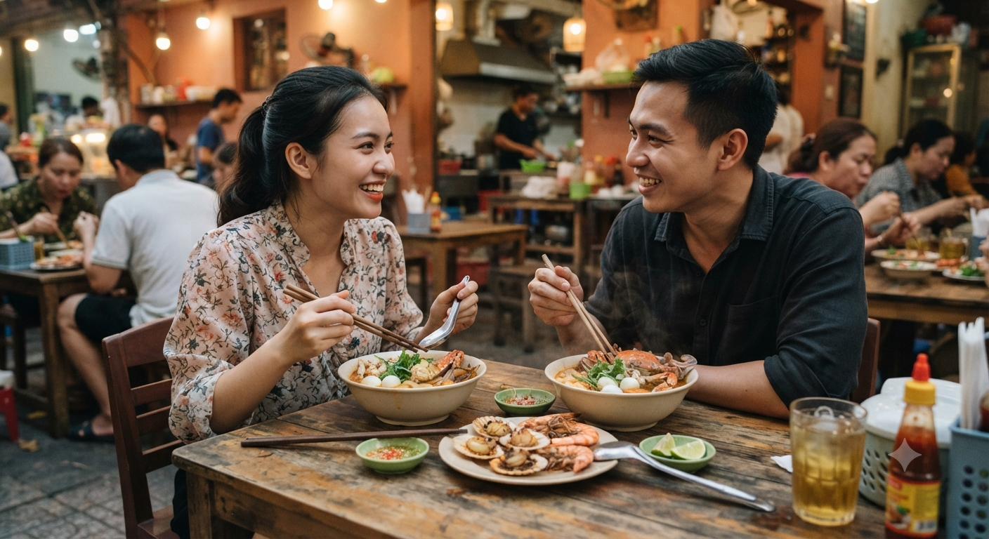 Bối cảnh và nhu cầu thưởng thức ẩm thực của cặp đôi hoặc nhóm hai người