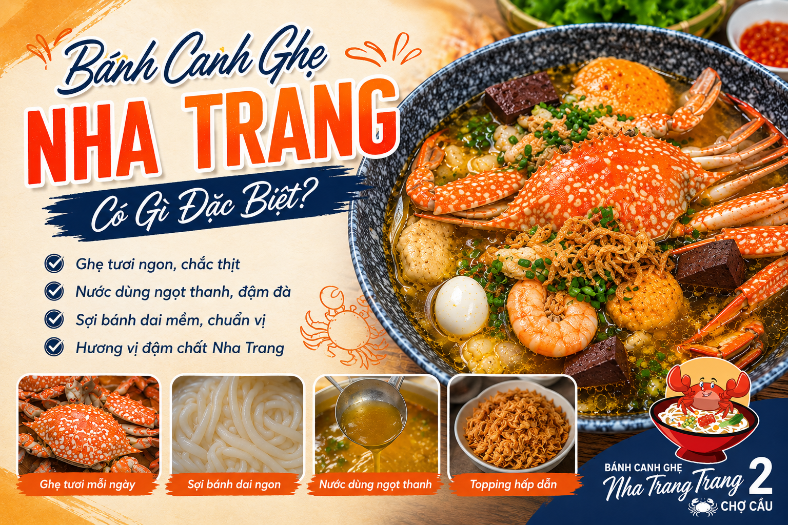 Bánh canh ghẹ nha trang chợ cầu